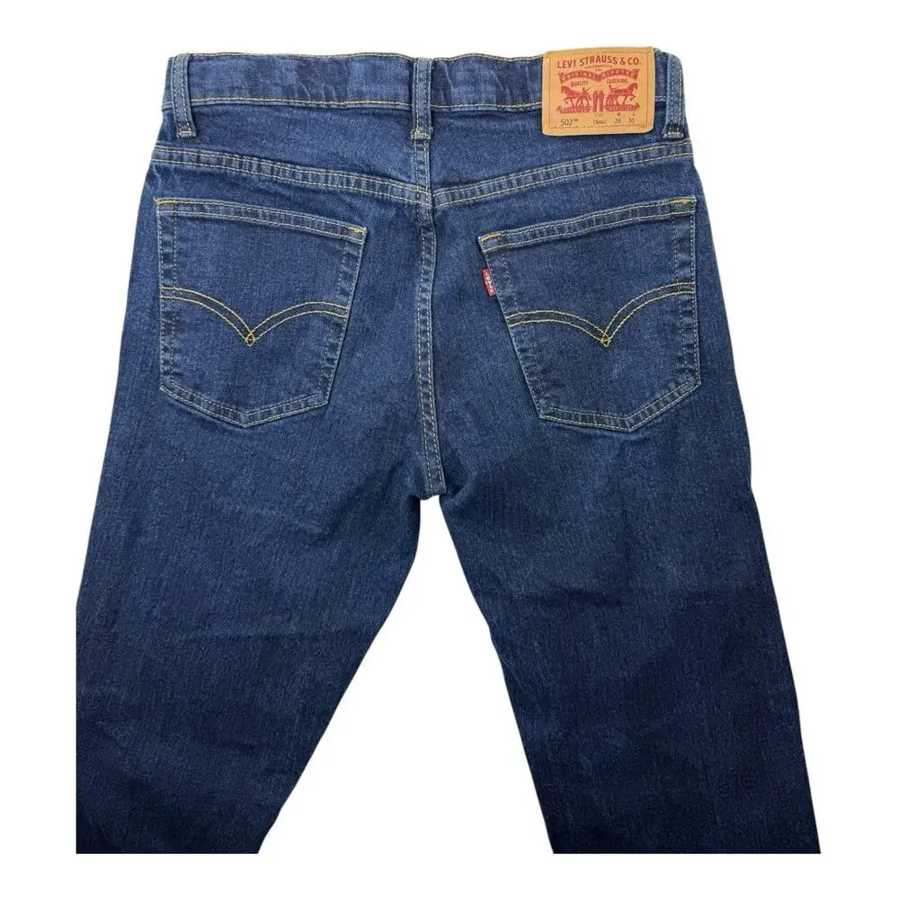 Levis 502 Boys Denim Jeans Sz 16 Reg 28 x 30